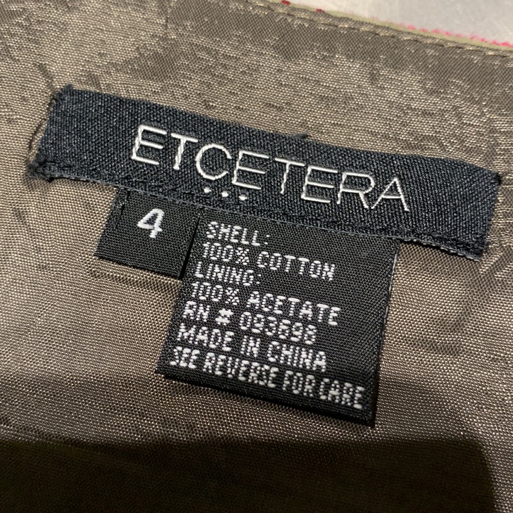 Etcetera Pink & Olive Floral Appliqué Skirt Size 4 - Picture 6 of 6
